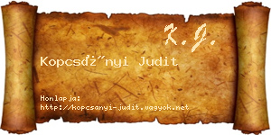 Kopcsányi Judit névjegykártya