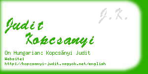 judit kopcsanyi business card